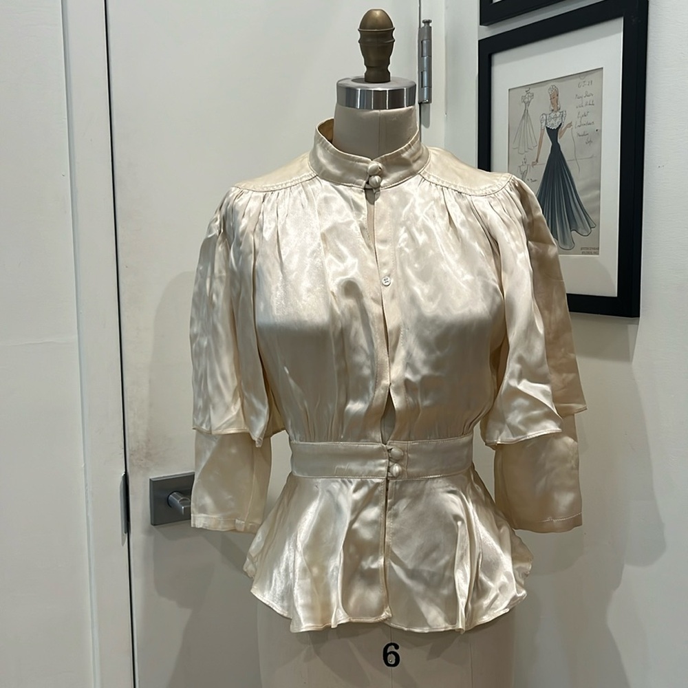Ossie Clark white capelet blouse